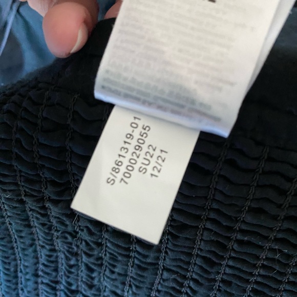 NWT Banana Republic Meridian Linen Tank Black Halter Sweetheart Smocked Top XL - Picture 8 of 8